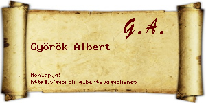 Györök Albert névjegykártya