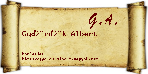 Györök Albert névjegykártya